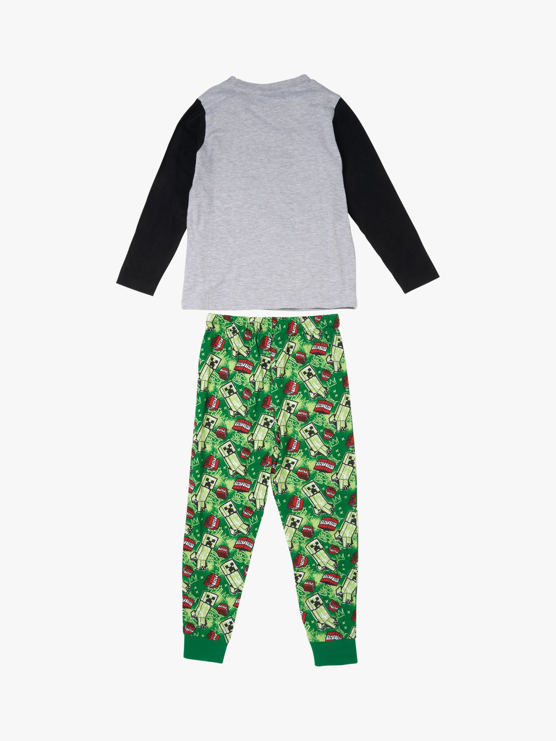 Buy Angel & Rocket Kids' Minecraft Pyjamas, Black/Green Online at johnlewis.com