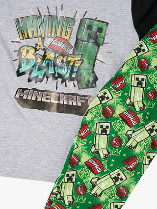 Angel & Rocket Kids' Minecraft Pyjamas, Black/Green