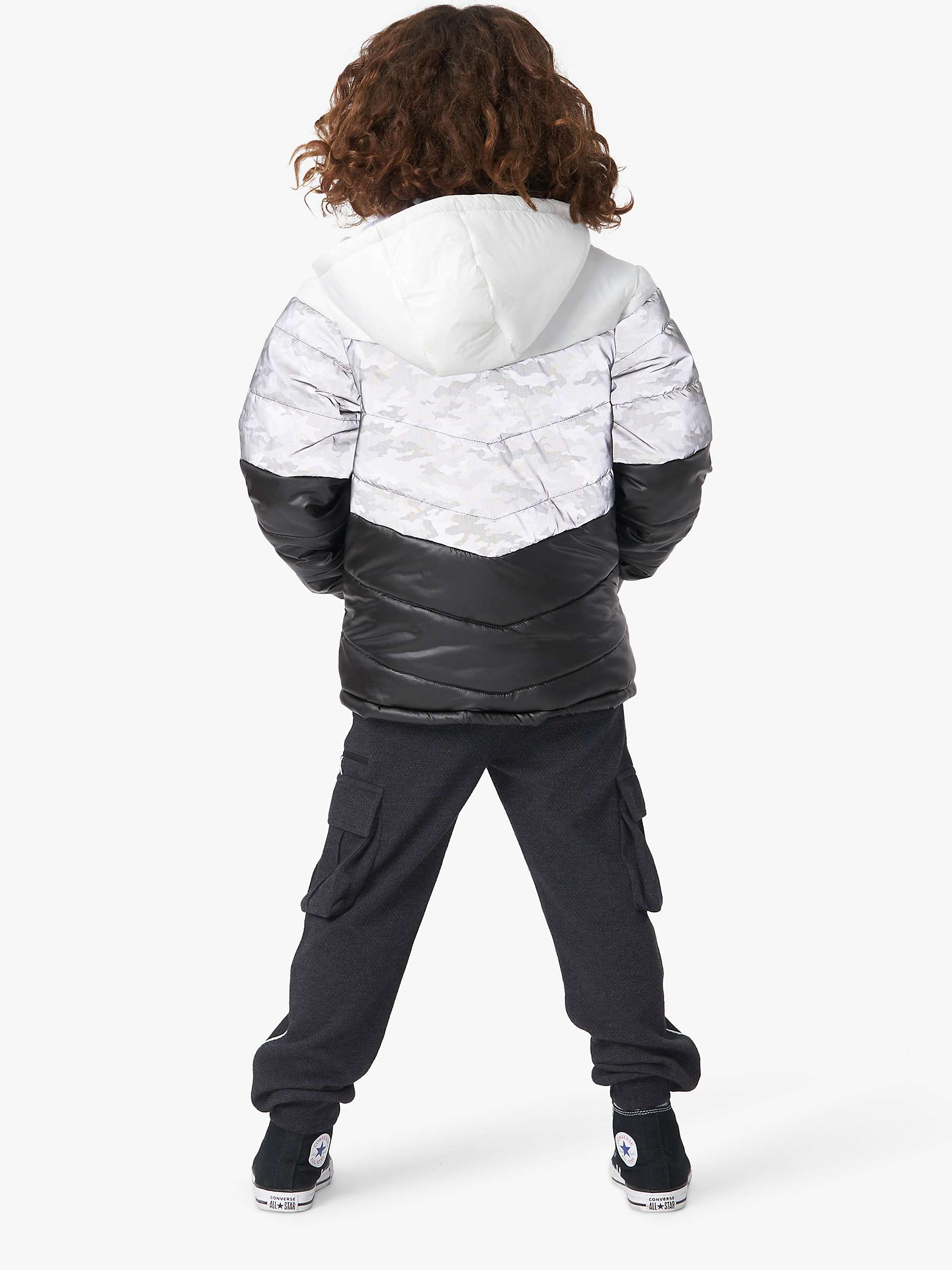 Buy Angel & Rocket Kids' Hunter Colour Block Quilted Jacket, White Online at johnlewis.com