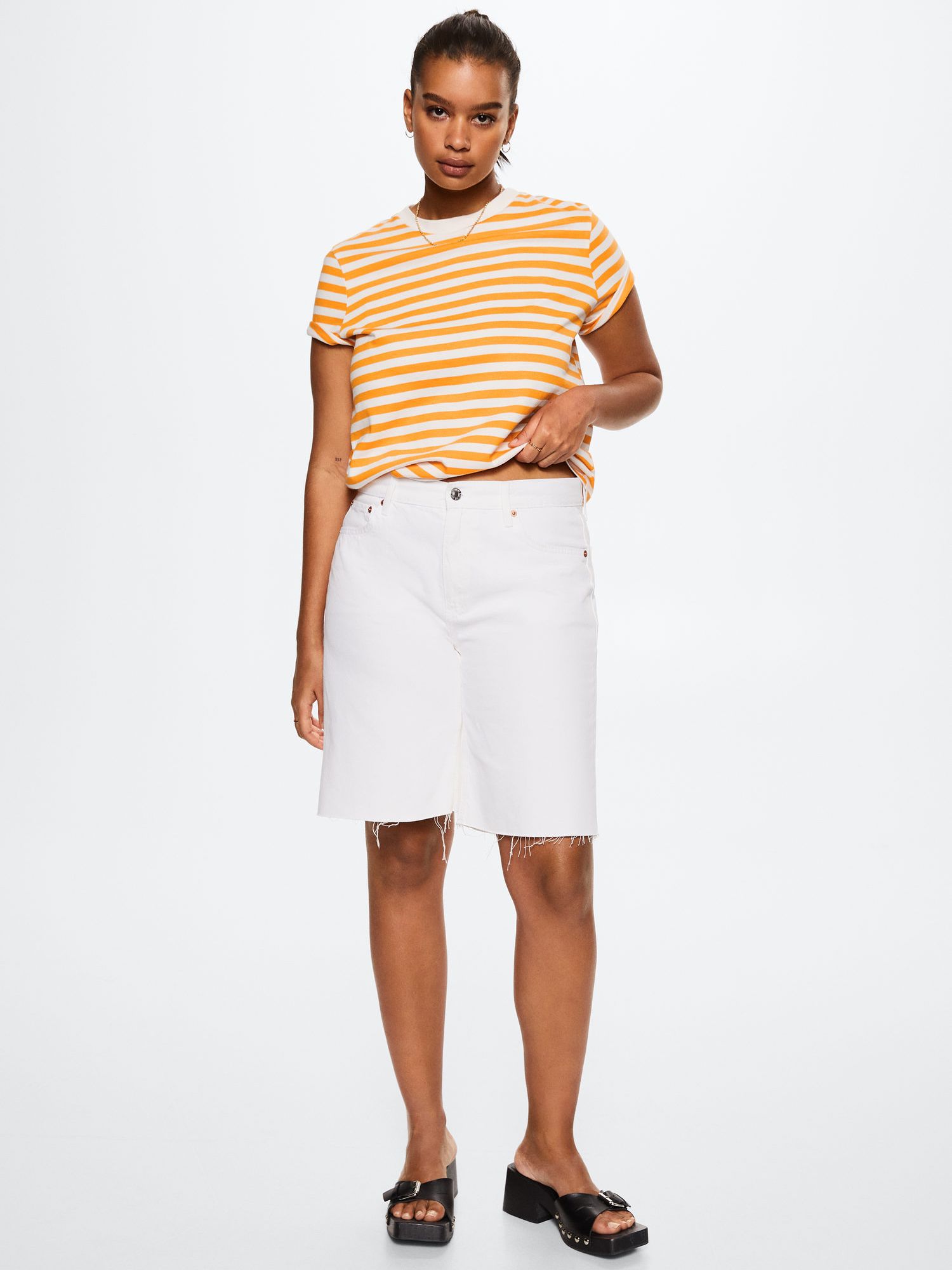 Mango Stripe Cotton T-Shirt