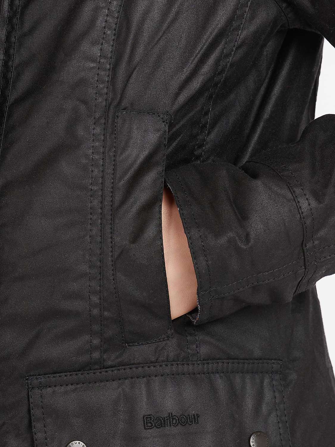 Buy Barbour Bedale Plain Wax Jacket, Black Online at johnlewis.com