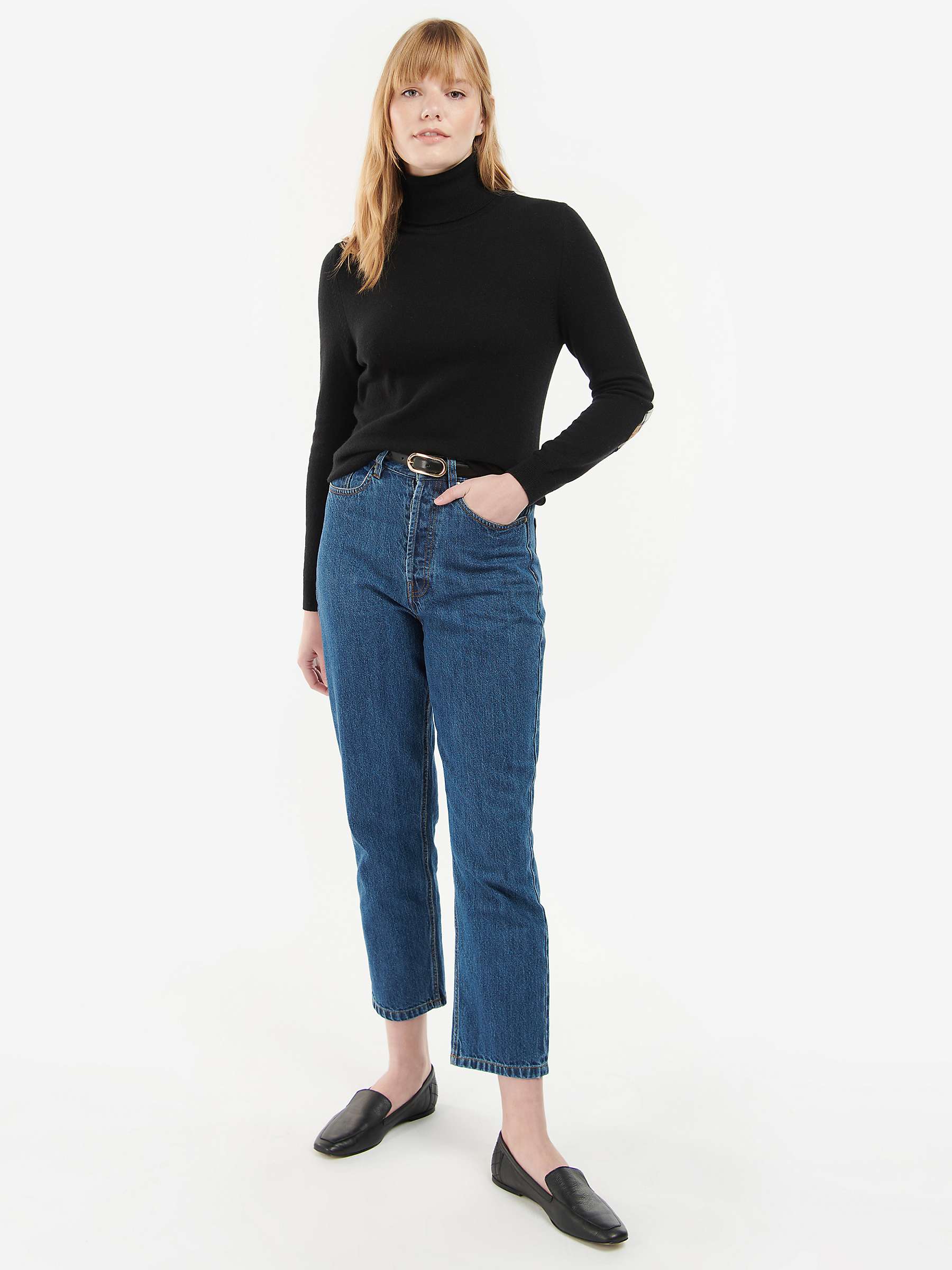 Buy Barbour Moorland High Rise Cropped Jeans, Original Wash Online at johnlewis.com