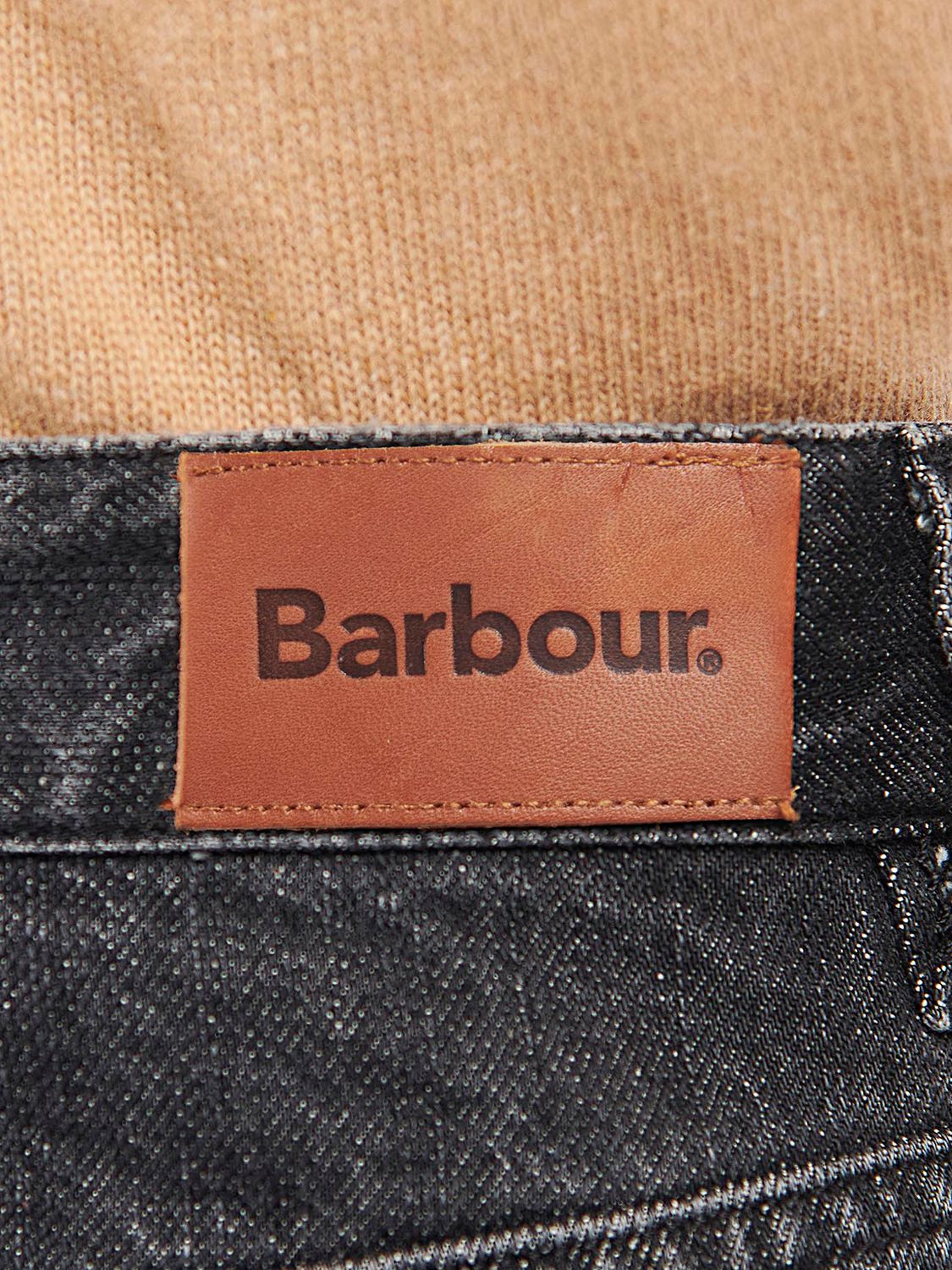 Barbour Moorland High Rise Jeans, Black at John Lewis & Partners