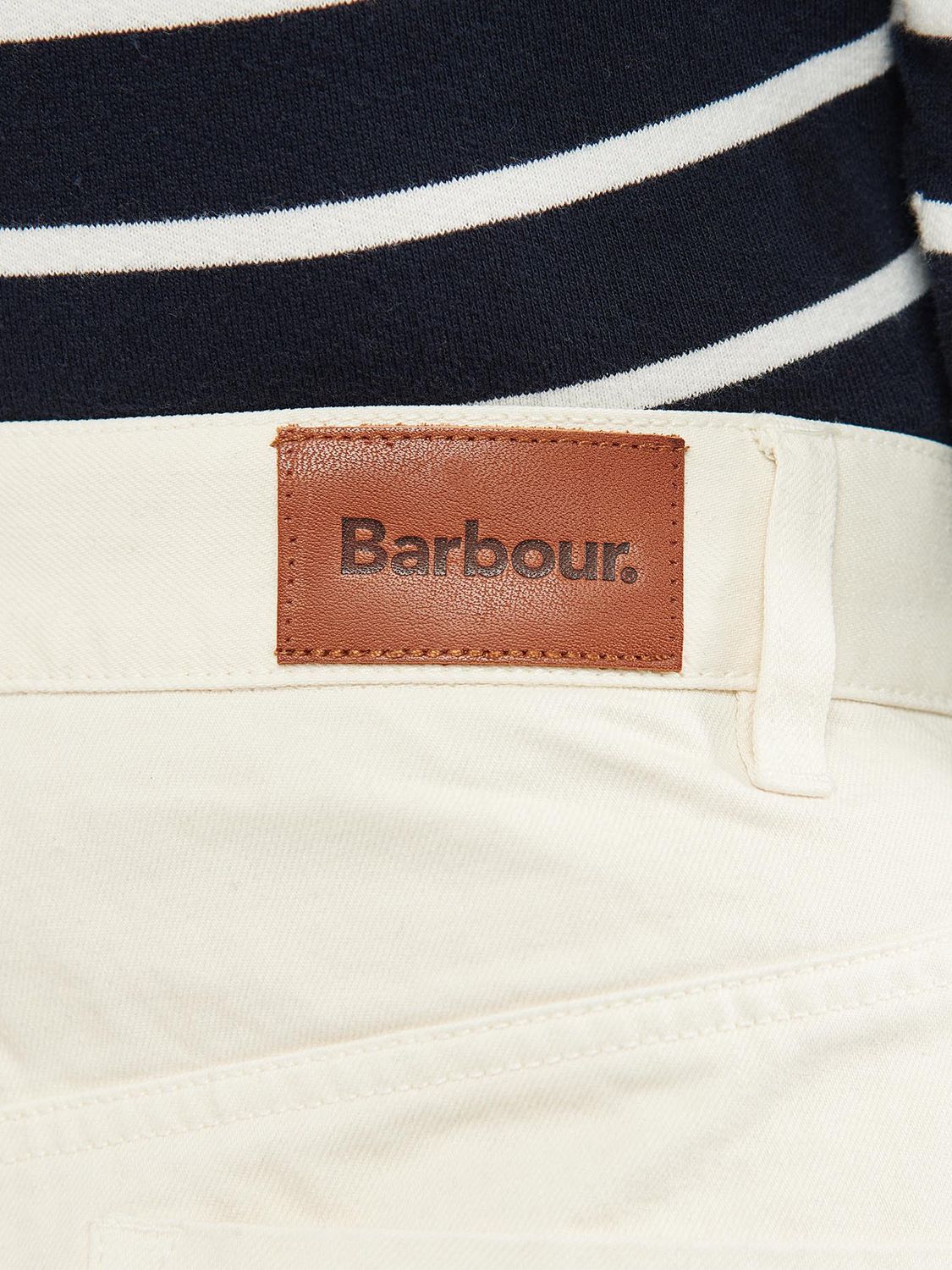 Barbour Westbury Barrel Leg Cropped Jeans, Ecru, 8