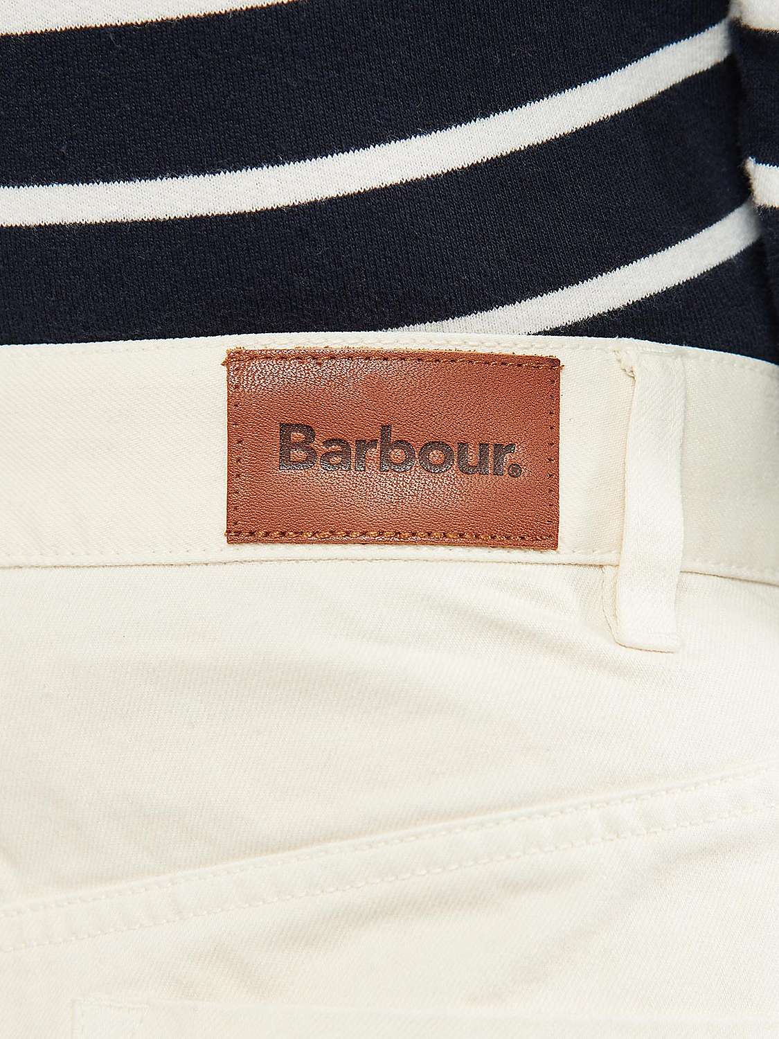 Buy Barbour Westbury Barrel Leg Cropped Jeans, Ecru Online at johnlewis.com