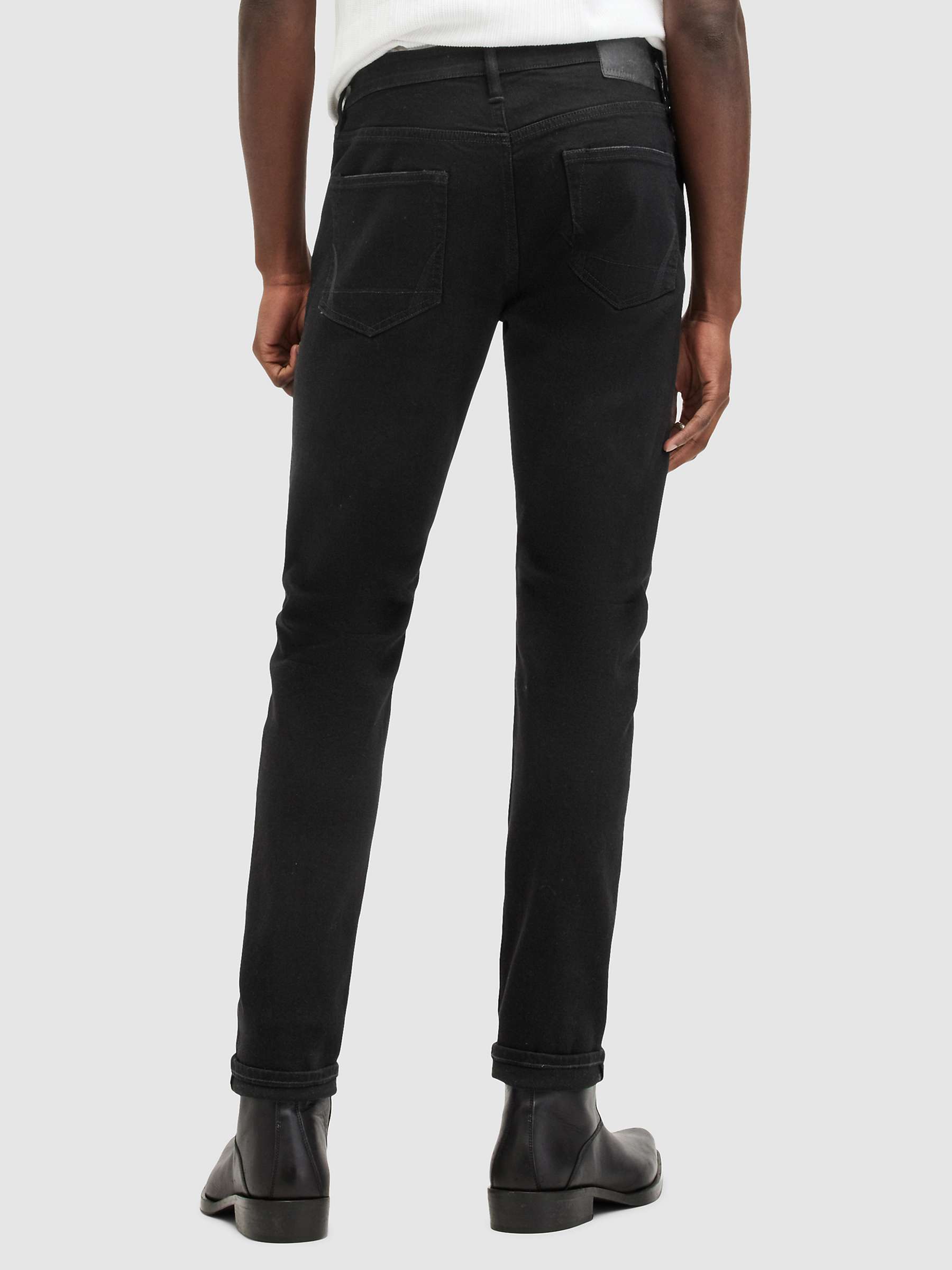 Buy AllSaints Rex Slim Jeans, Jet Black Online at johnlewis.com
