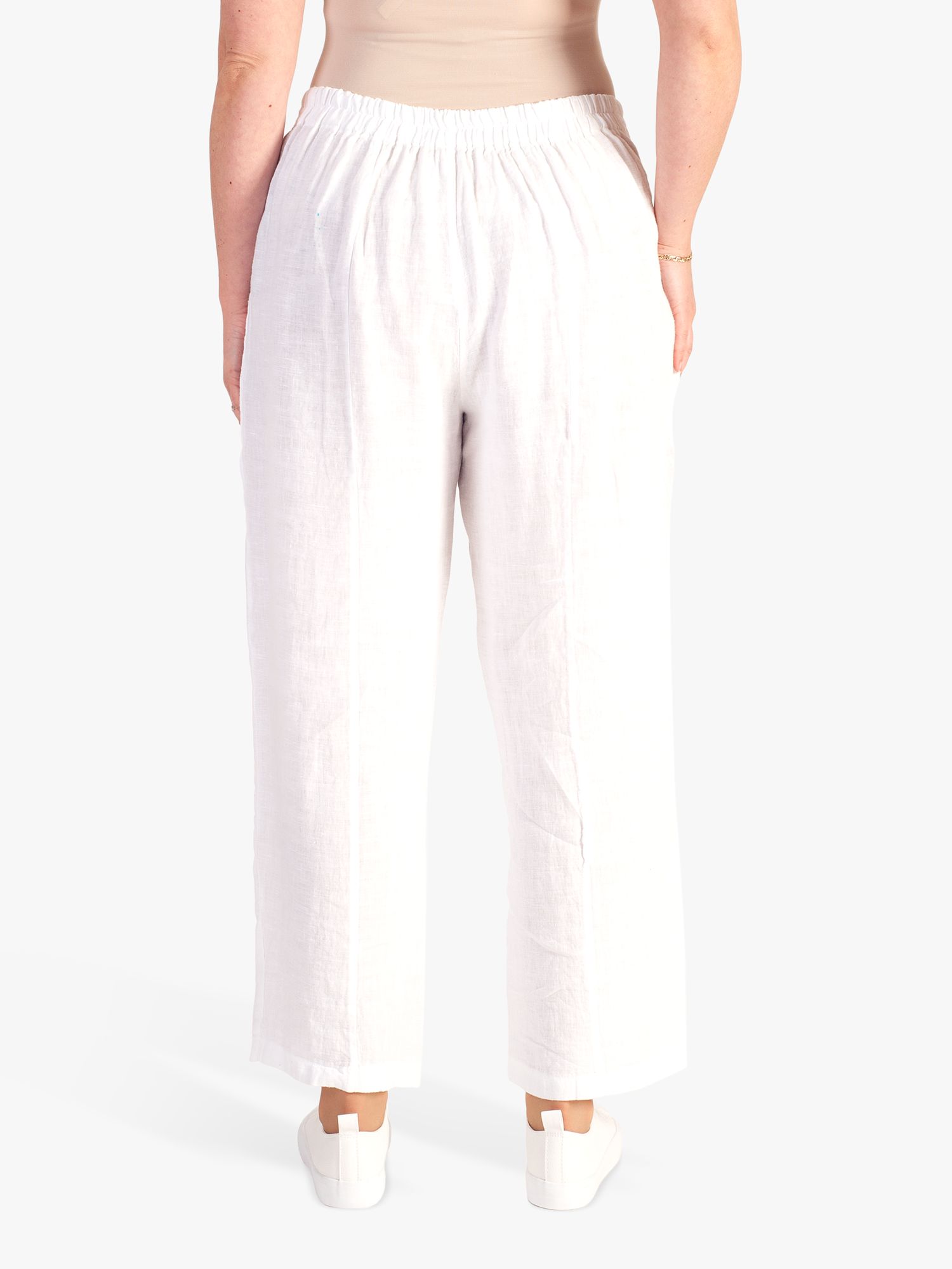 chesca Linen Trousers, White, 12-14