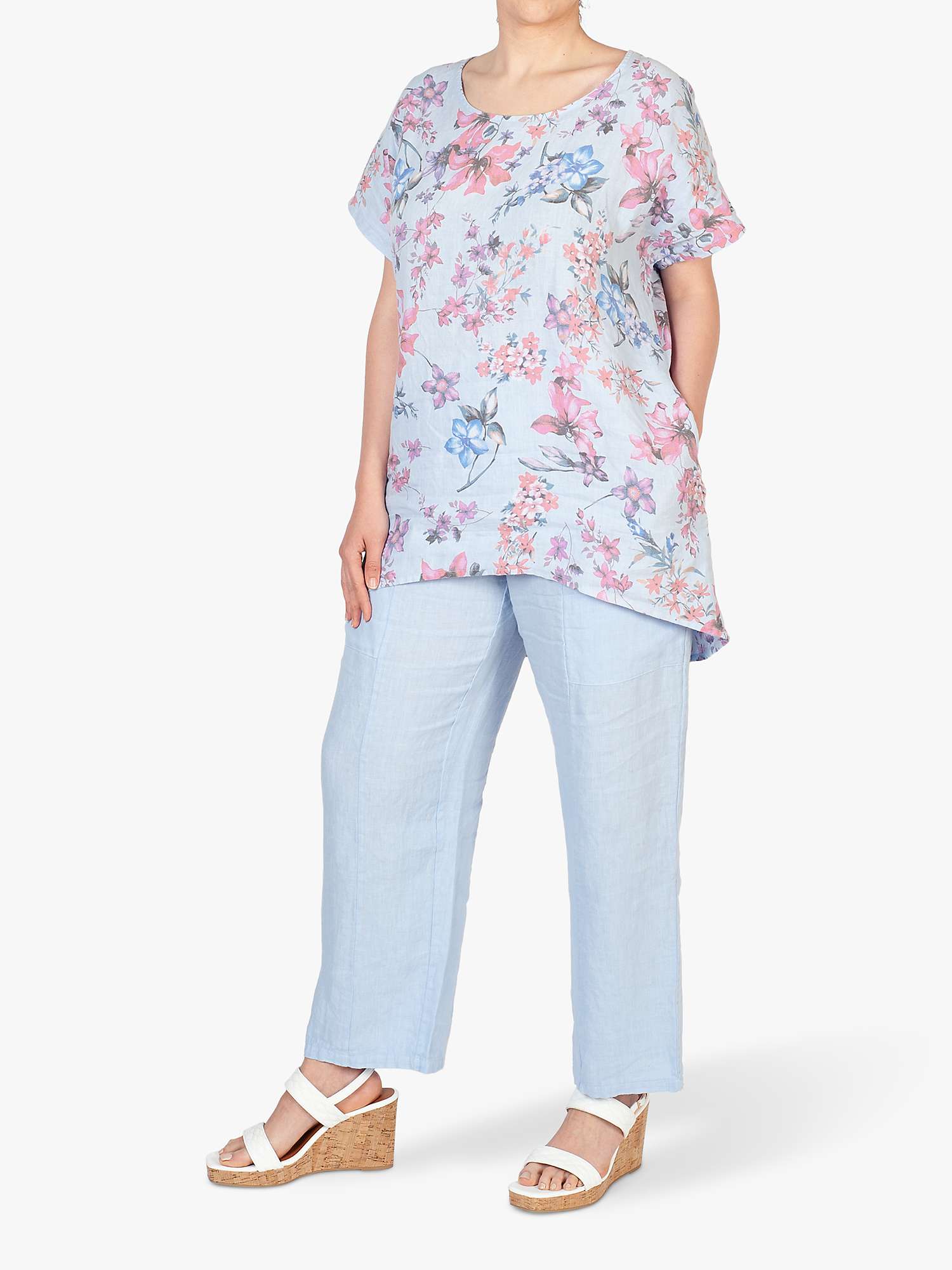 Buy chesca Linen Straight Cut Trousers Online at johnlewis.com