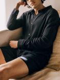 Chelsea Peers Linen-Blend Long Sleeve Shirt, Navy