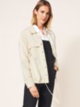 White Stuff Evie Sweat Tie Hem Jacket, Light Natural