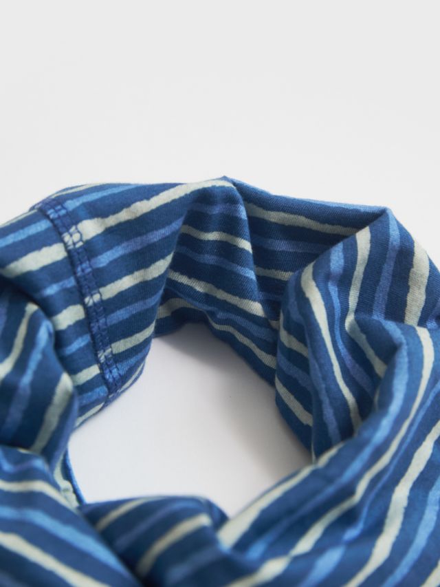 White Stuff Stripe Print Versatile Jersey Snood, Blue