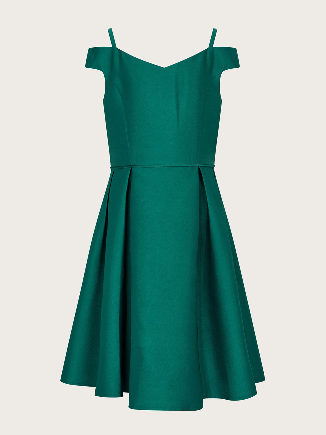 Moonson Kids' Bardot Duchess Twill Prom Dress, Emerald Green at John ...