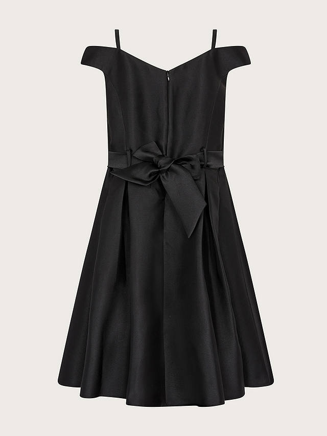 Moonson Kids' Bardot Duchess Twill Prom Dress, Black