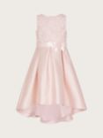 Monsoon Kids' Anika High Low Bridesmaid Dress, Pink