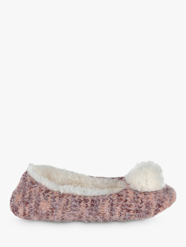 totes Fluffy Knit Ballet Slippers, Berry