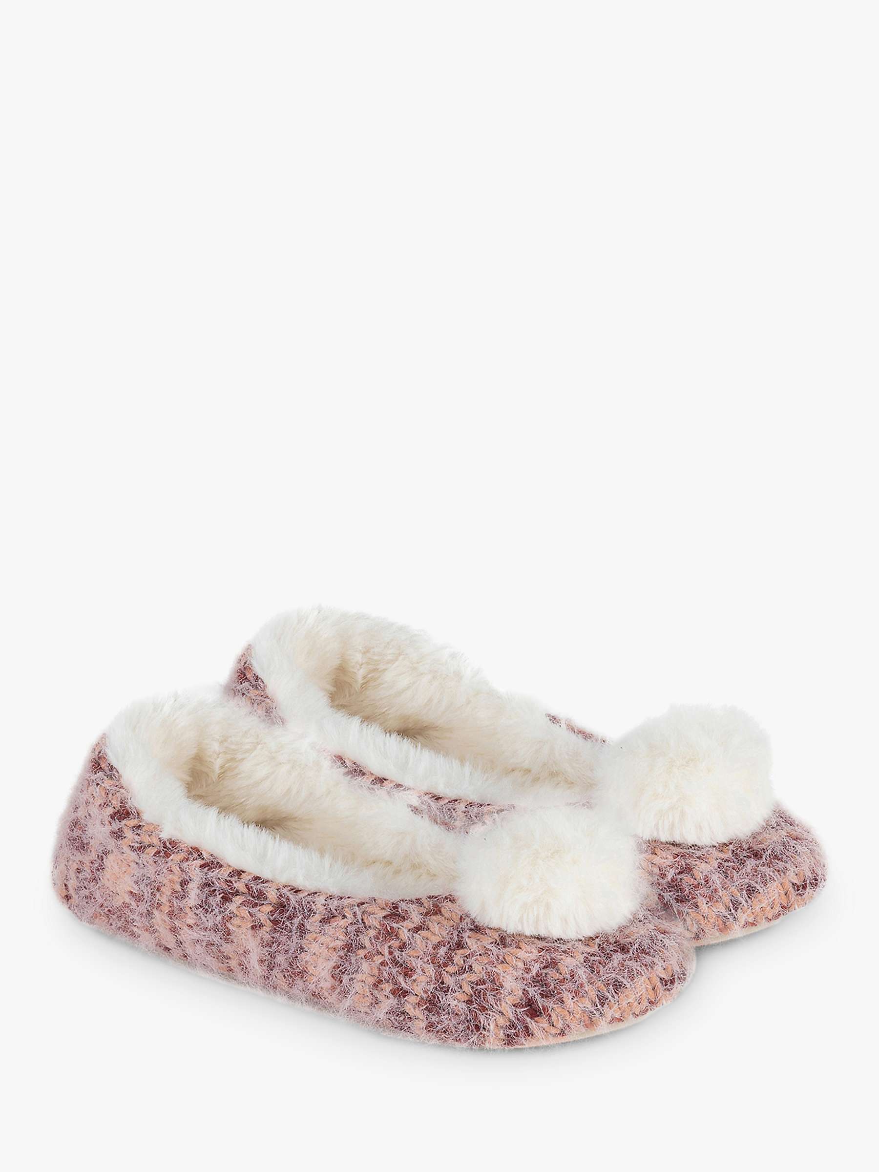 Buy totes Fluffy Knit Ballet Slippers, Berry Online at johnlewis.com