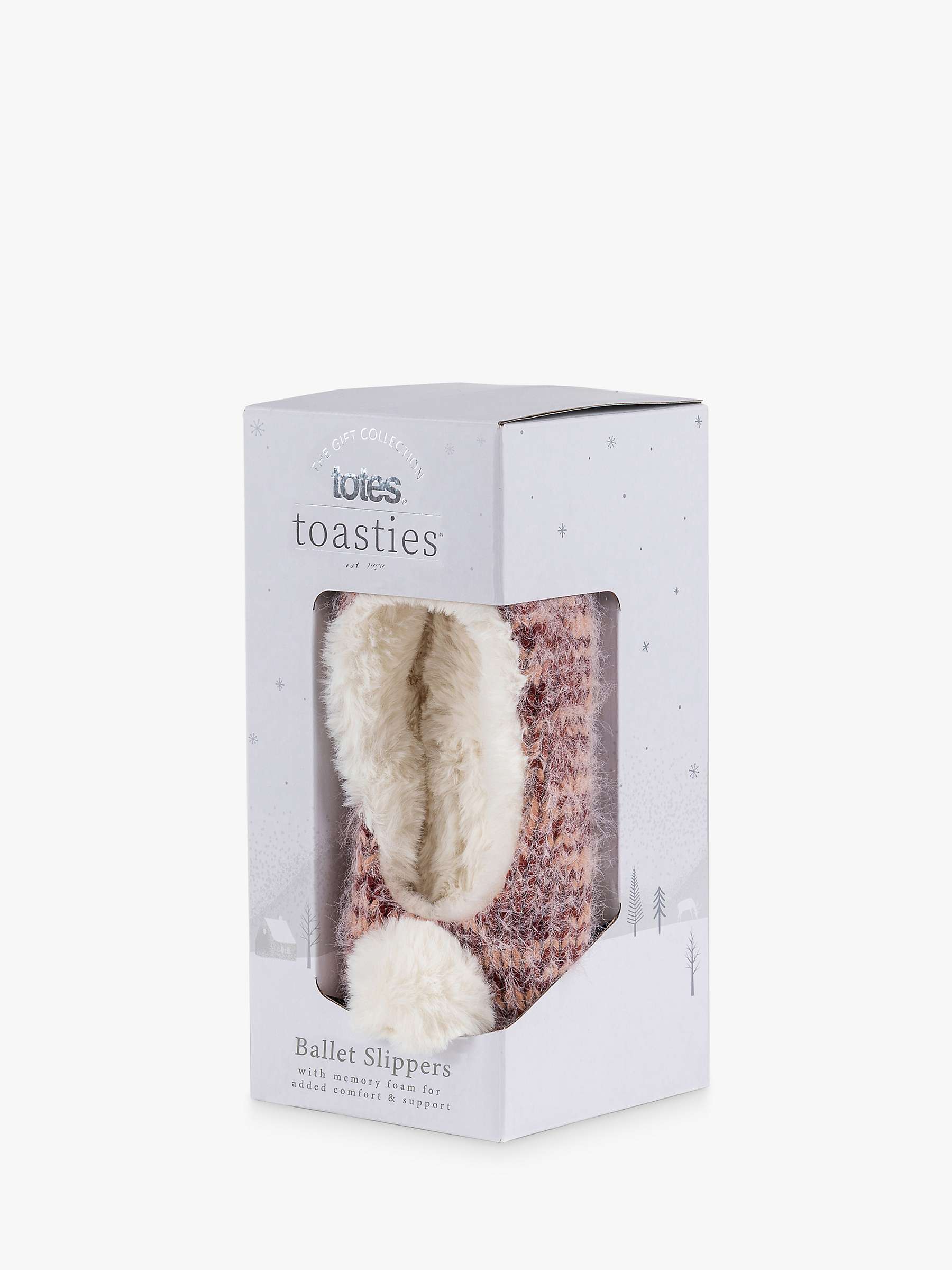 Buy totes Fluffy Knit Ballet Slippers, Berry Online at johnlewis.com