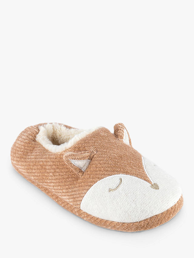 totes Fox Novelty Slippers, Brown