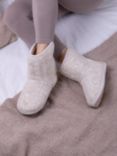 totes Cable Knit Boot Slippers, Natural