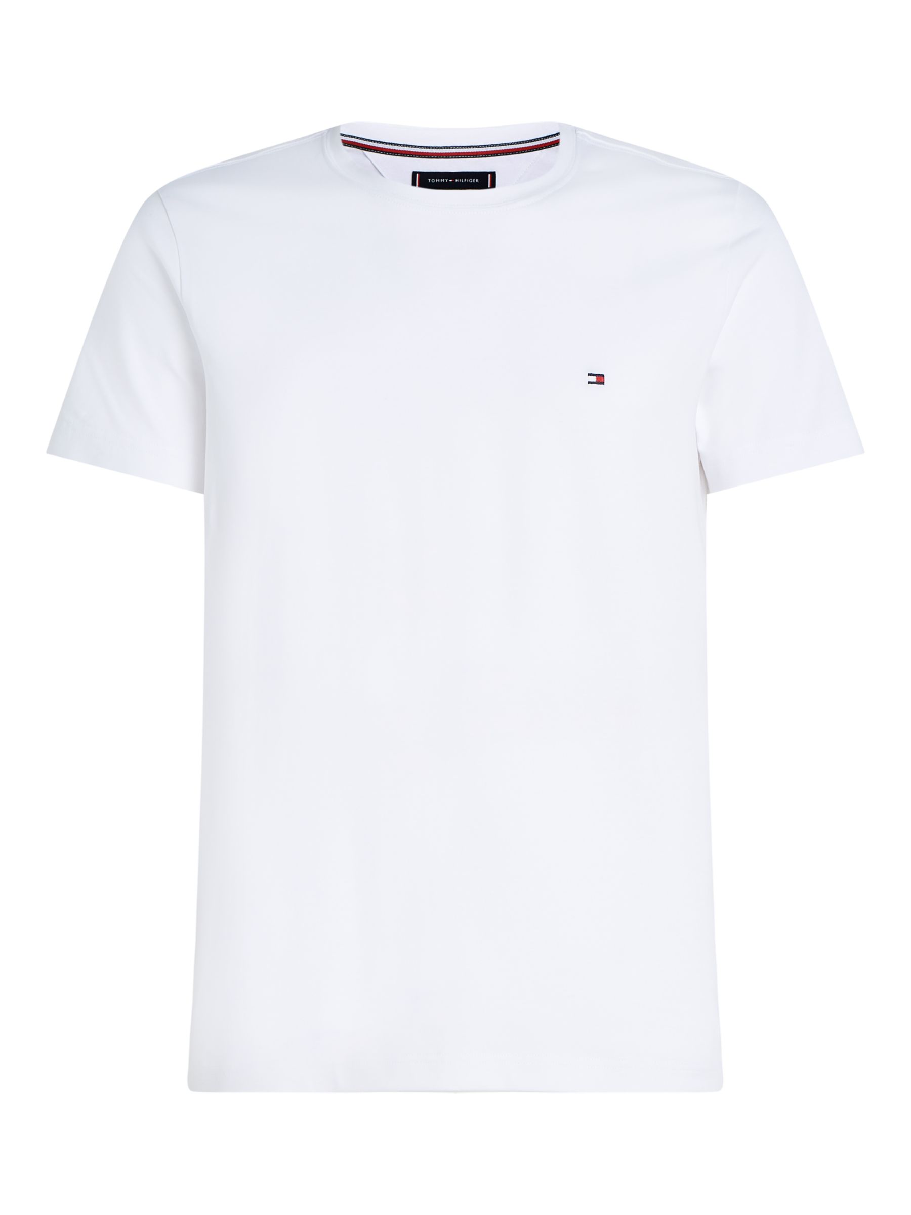 Tommy Hilfiger Core Stretch Slim Fit Crew Neck T-Shirt, White at John ...
