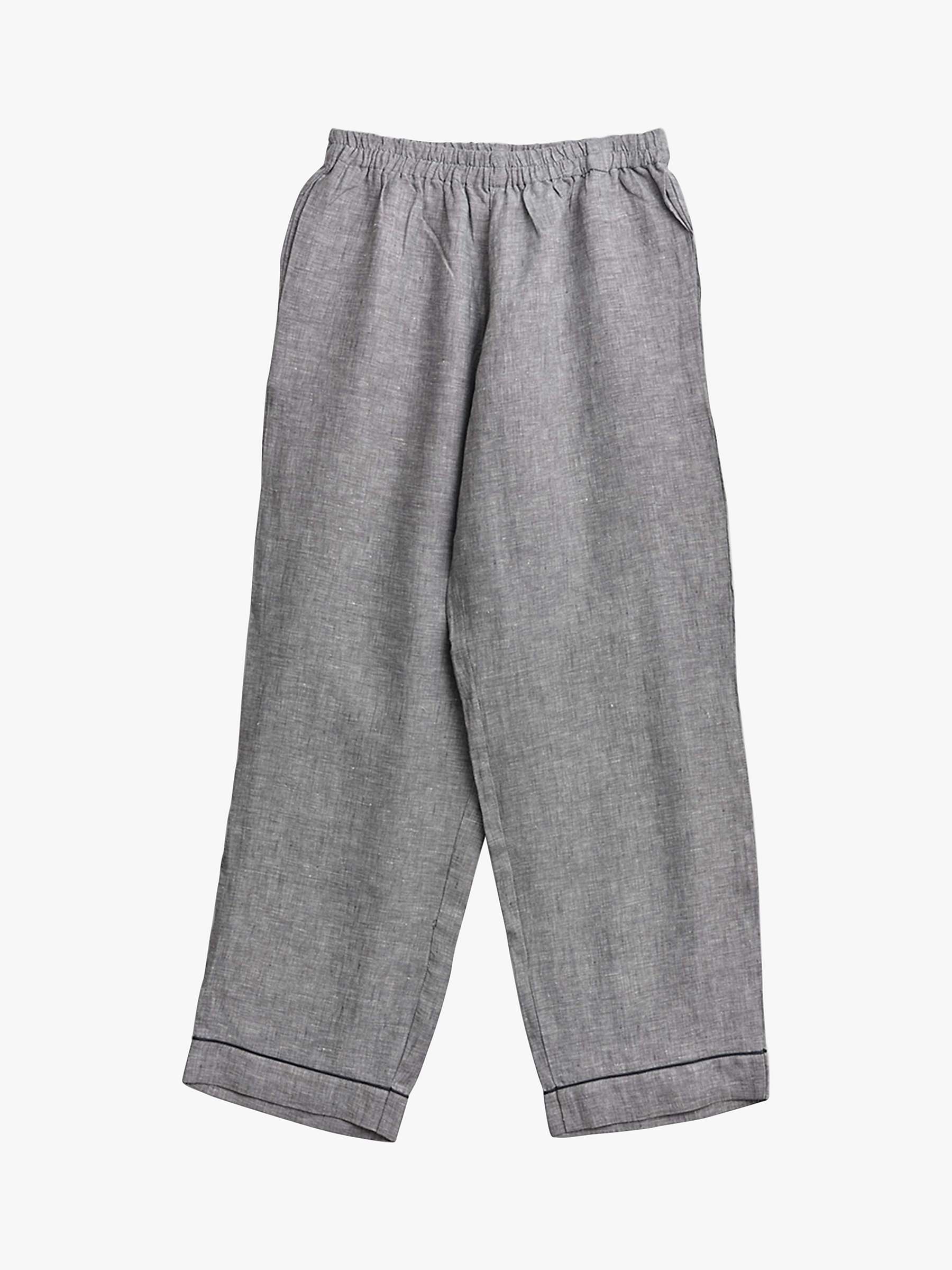 Piglet in Bed Linen Shirt & Trouser Pyjama Set, Grey at John Lewis ...