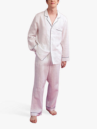 Piglet in Bed Plain Shirt Linen Pyjama Set