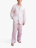 Piglet in Bed Plain Shirt Linen Pyjama Set, White