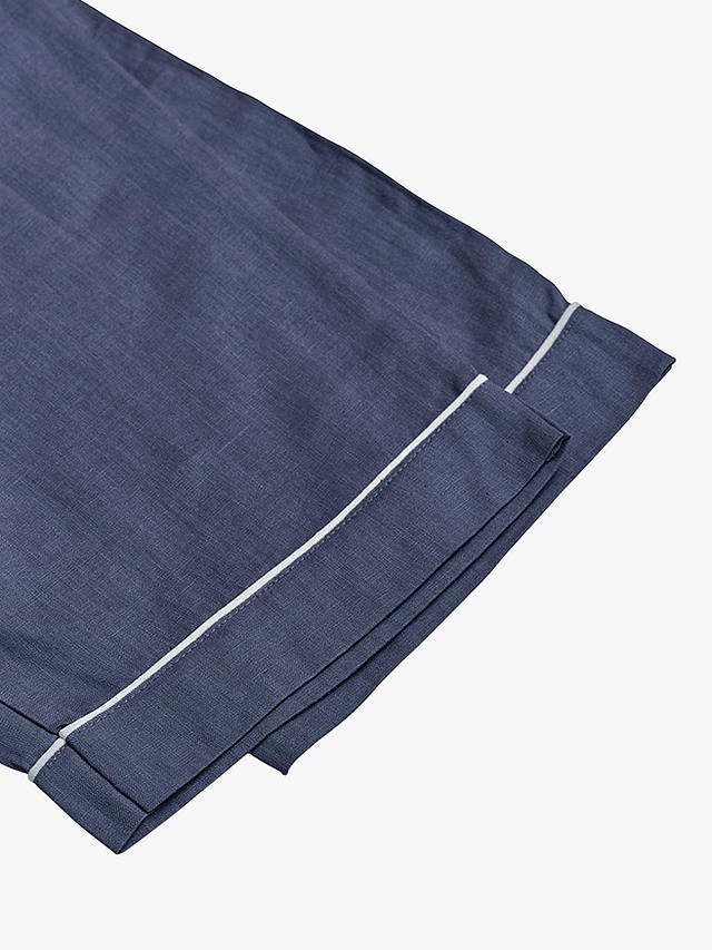 Piglet in Bed Linen Shirt & Trouser Pyjama Set, Blueberry