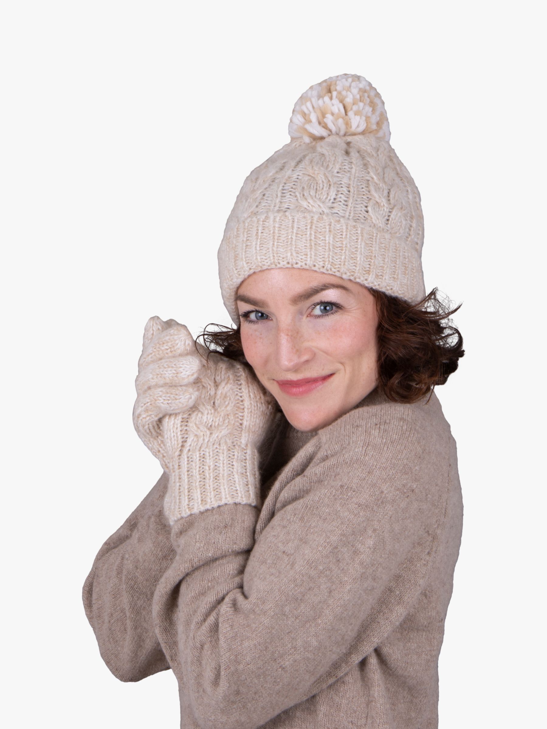 womens knit hat and gloves