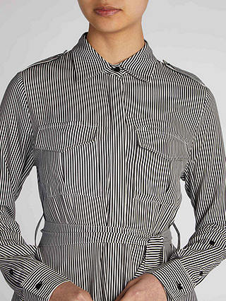 Aab Mono Lines Shirt Maxi Dress, Black/Multi