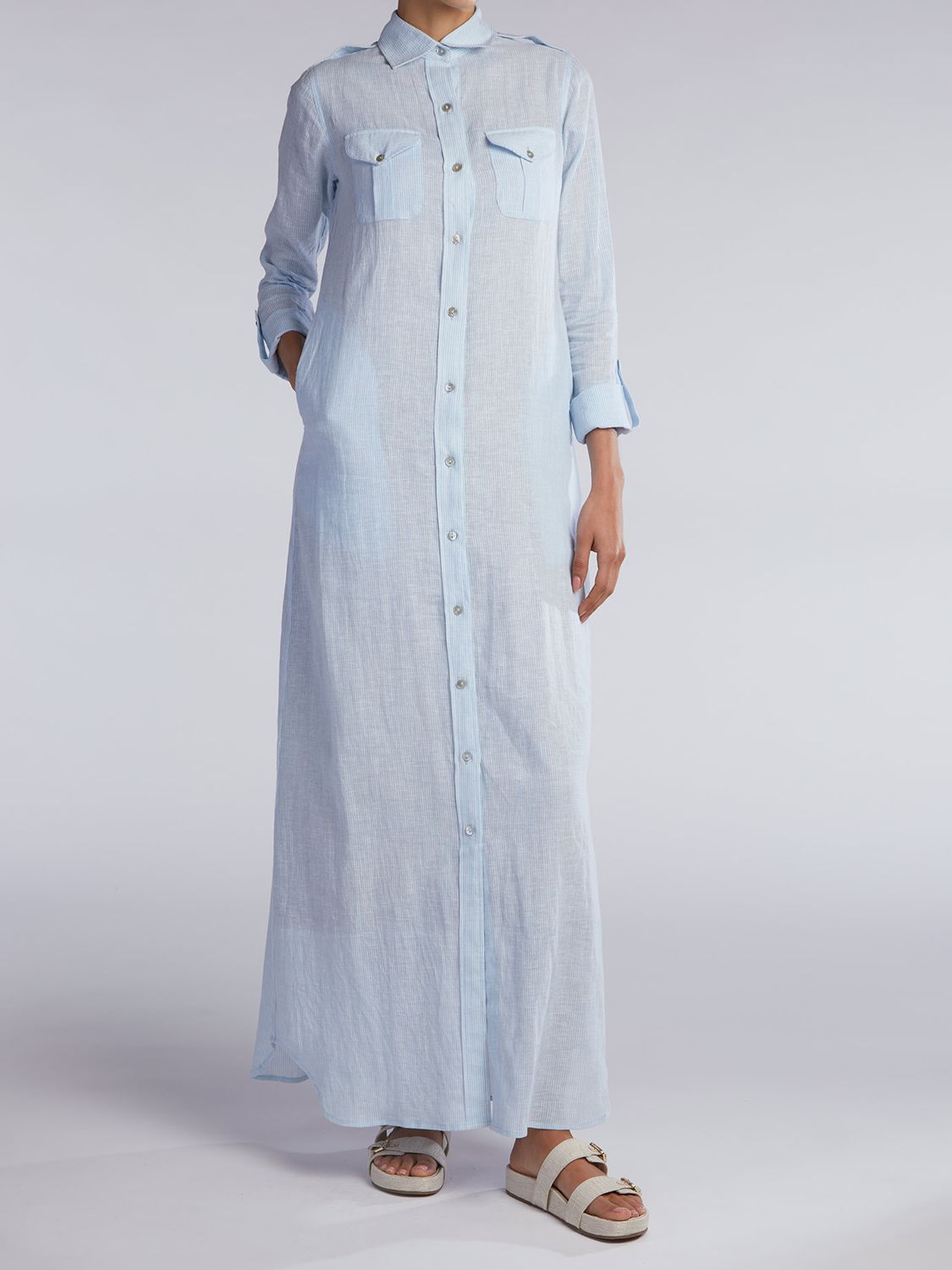 Aab Shirt Maxi Dress, Light Blue at John Lewis & Partners