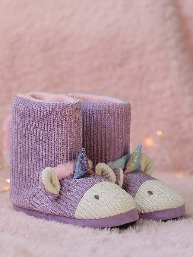 totes Kids' Unicorn Boot Slippers