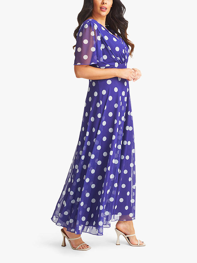 Scarlett & Jo Isabelle Spot Print Float Sleeve Maxi Dress, Purple