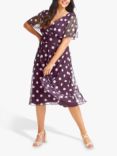 Scarlett & Jo Victoria Spot Print Angel Sleeve Midi Dress