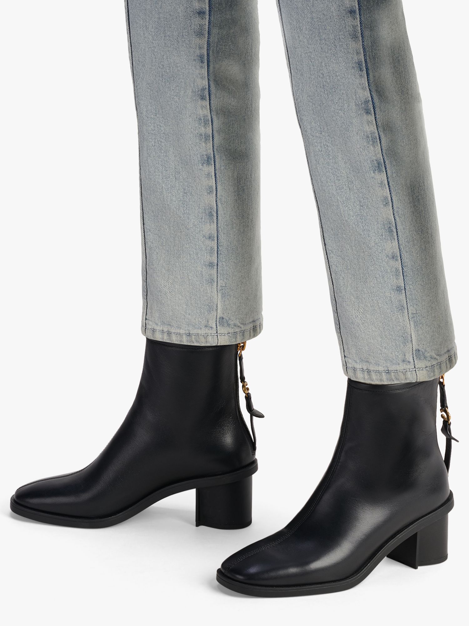 Coach Gabi Leather Ankle Boots