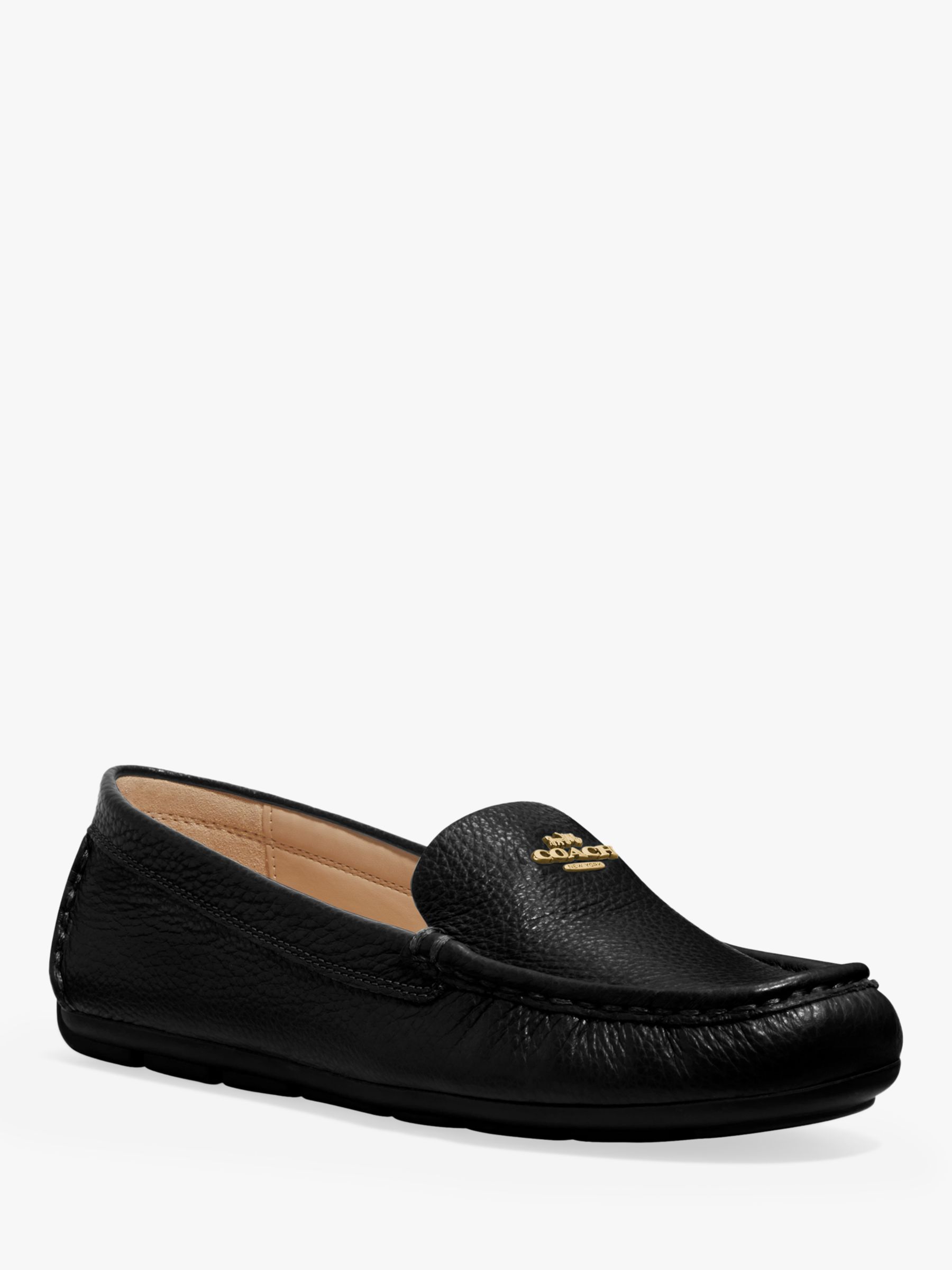 Coach Marley Driver Leather Loafers, Black at John Lewis & Partners