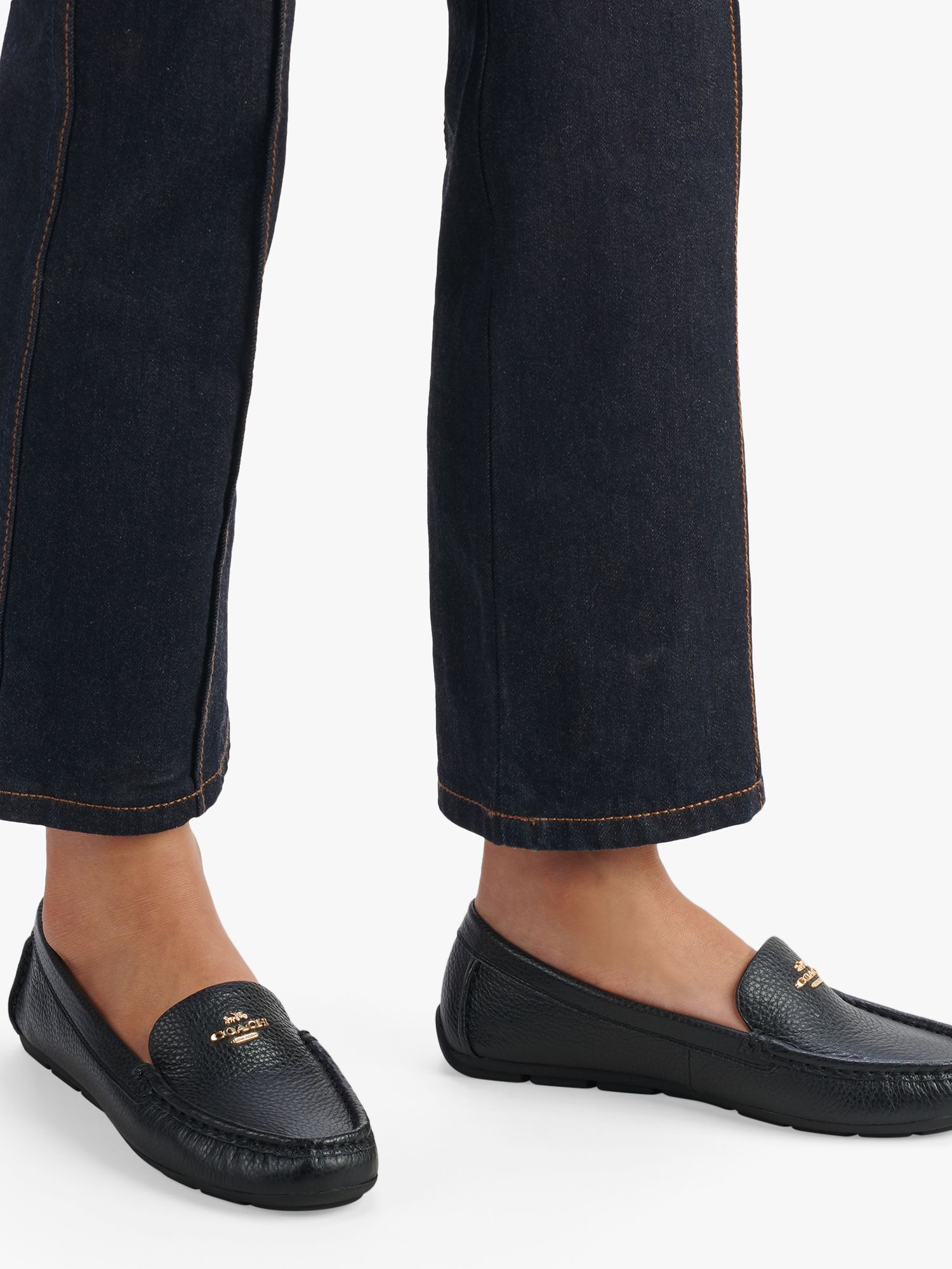 Coach Marley Driver Loafers, Black at John Lewis & Partners