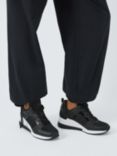 Michael Kors Georgie Leather Wedge Heel Trainers, Black