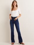 Boden High Rise Flared Jeans, Dark Vintage Blue