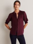 Boden Silk Blouse, Mulled Wine