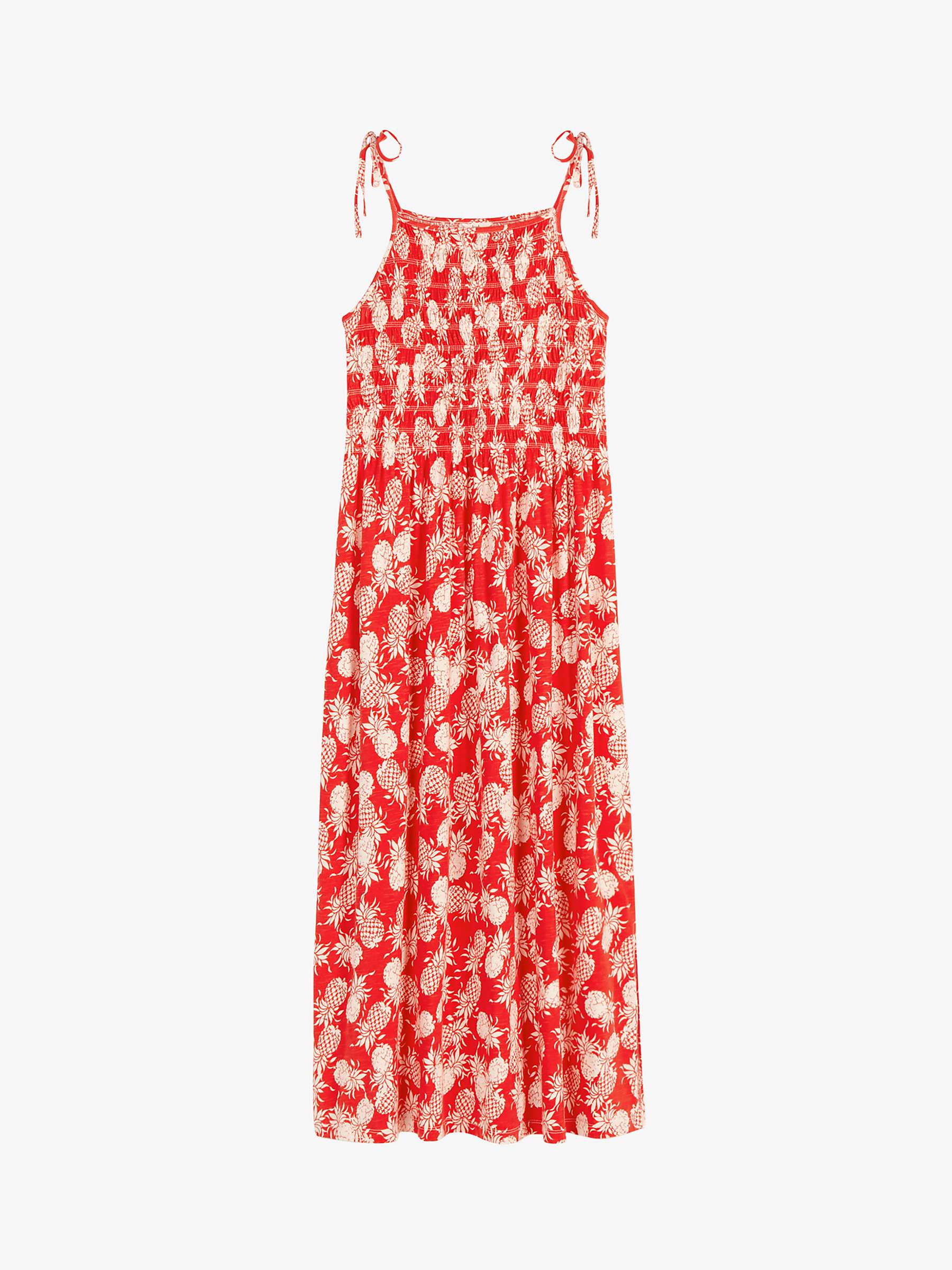 Buy HUSH Smocked Pineapple Jersey Maxi Dress, Red/Yellow Online at johnlewis.com