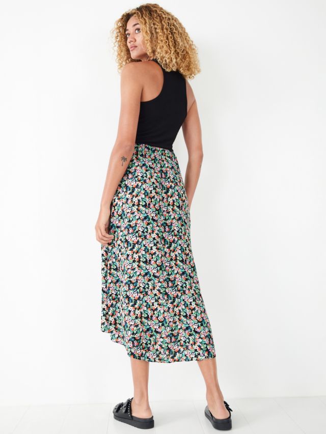 HUSH Layered Floral Midi Skirt, Multi, 4