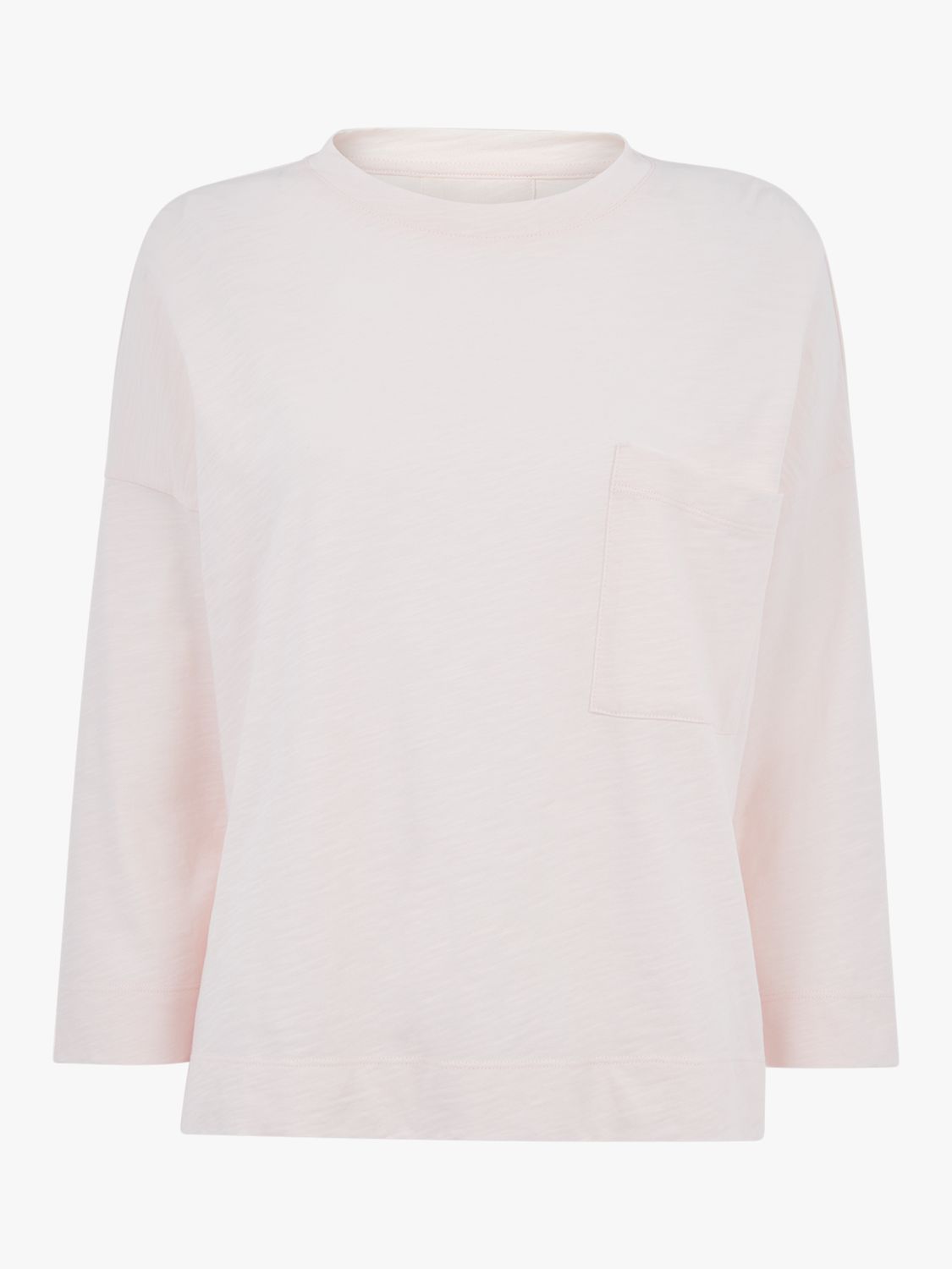 Whistles Organic Cotton Patch Pocket T-Shirt, Pale Pink at John Lewis ...
