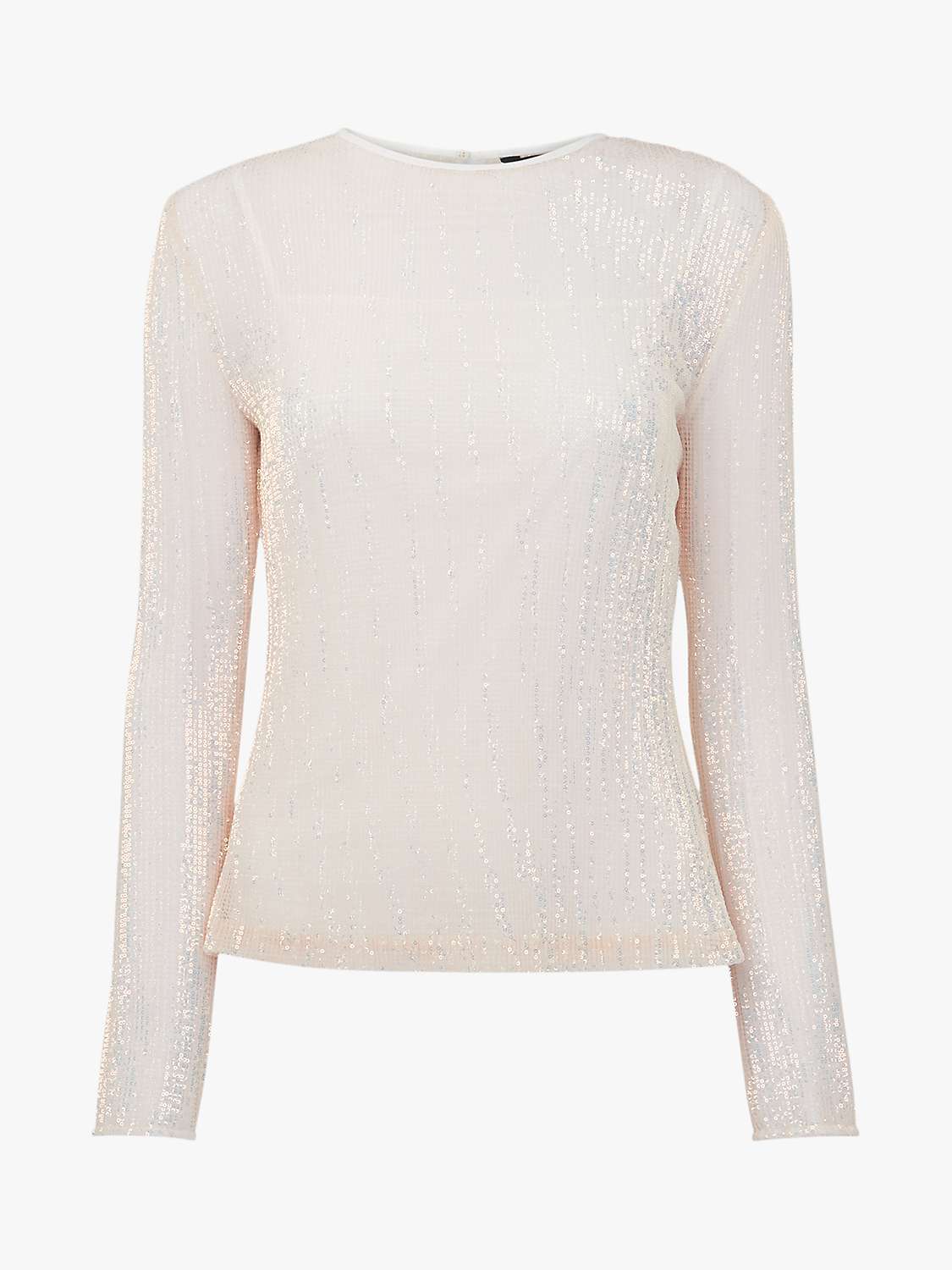 Buy Whistles Sarai Sequin Top, Pale Pink Online at johnlewis.com