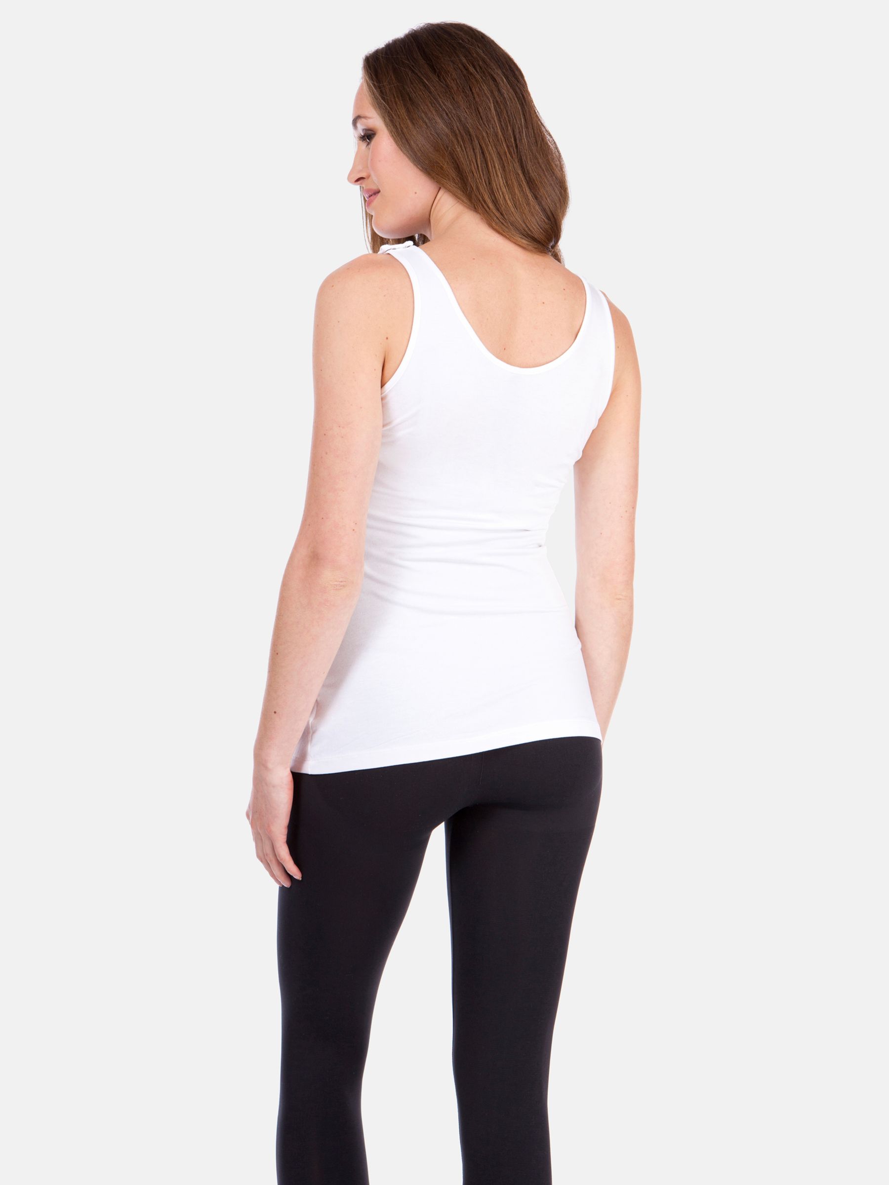 Seraphine Aniza Plain Maternity & Nursing Vest Top, Pack of 2, Black/White, XS