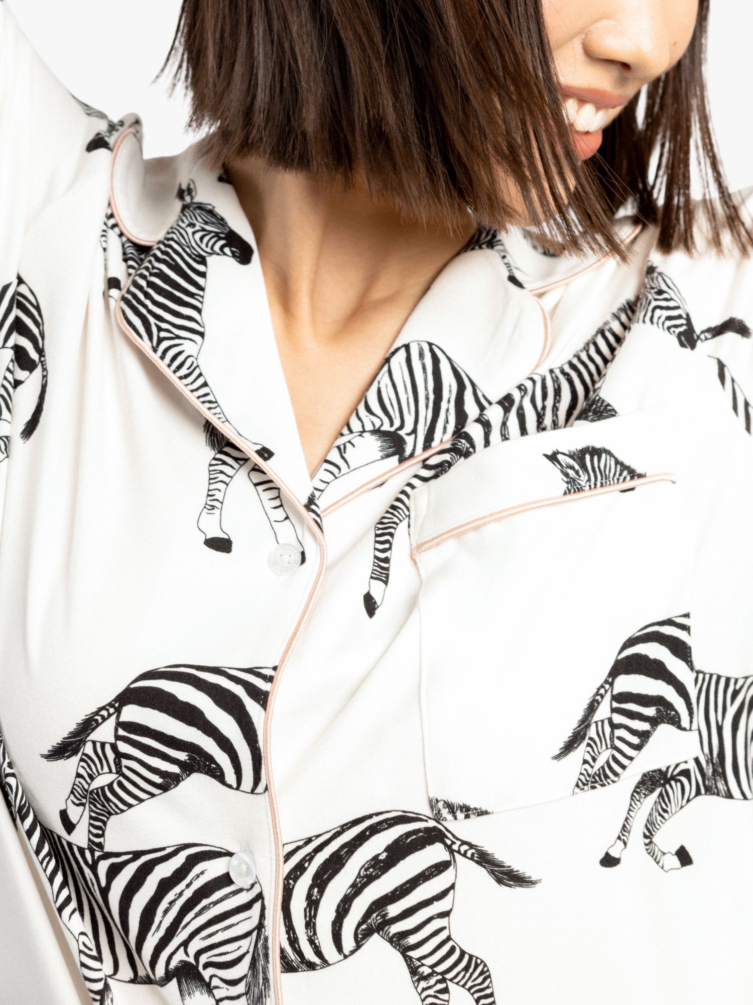 Buy Chelsea Peers Zebra Print Recycled Long Pyjamas Online at johnlewis.com
