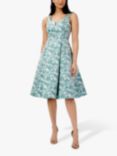 Adrianna Papell Jacquard Fit and Flare Sleeveless Dress, Mint/Multi, Mint/Multi
