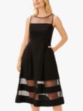 Adrianna Papell Sheer Illusion Sleeveless Midi Dress, Black