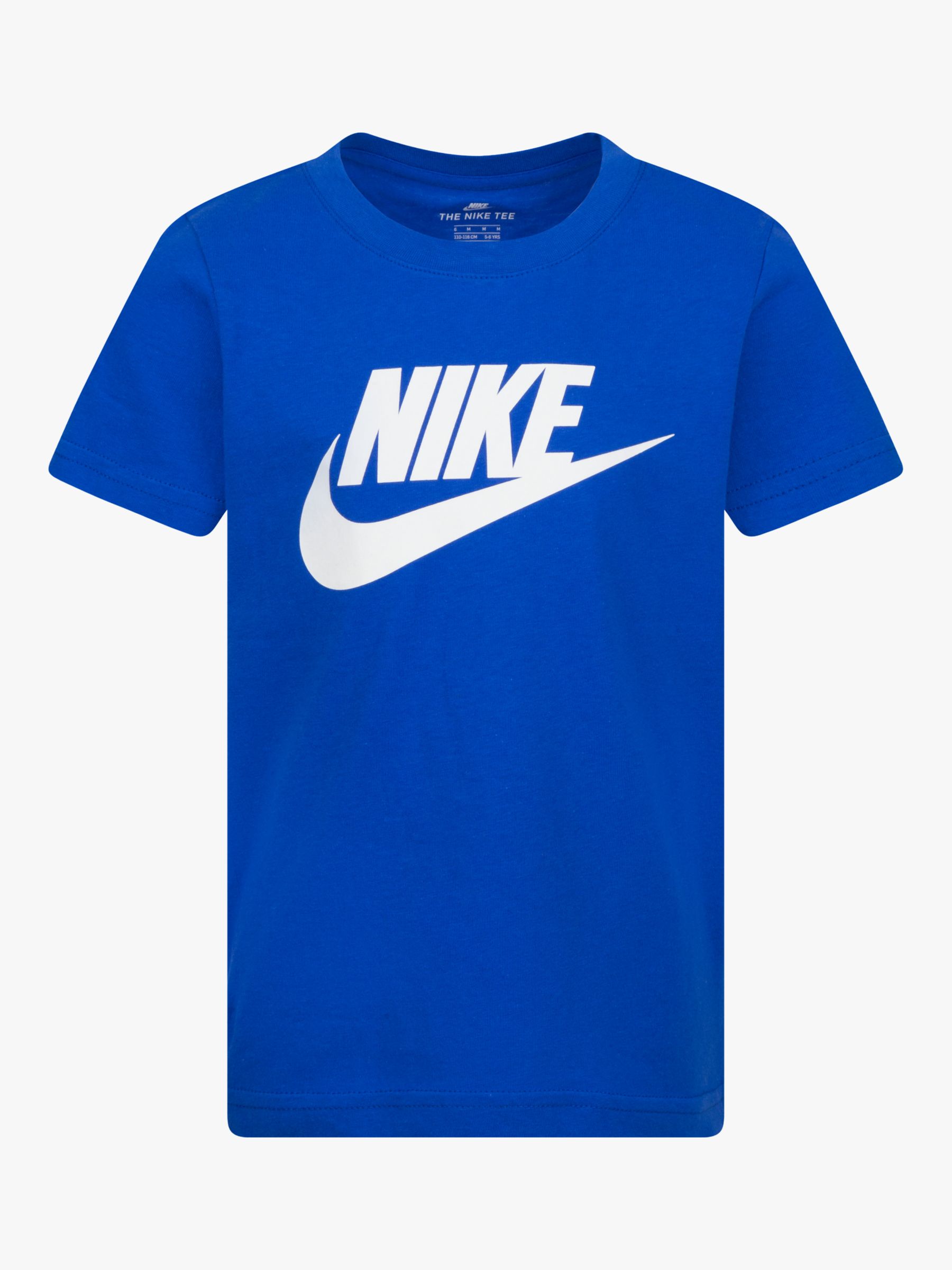 Bedachtzaam Pickering in het geheim Nike Kids' Logo Short Sleeve T-Shirt, Royal Blue at John Lewis & Partners