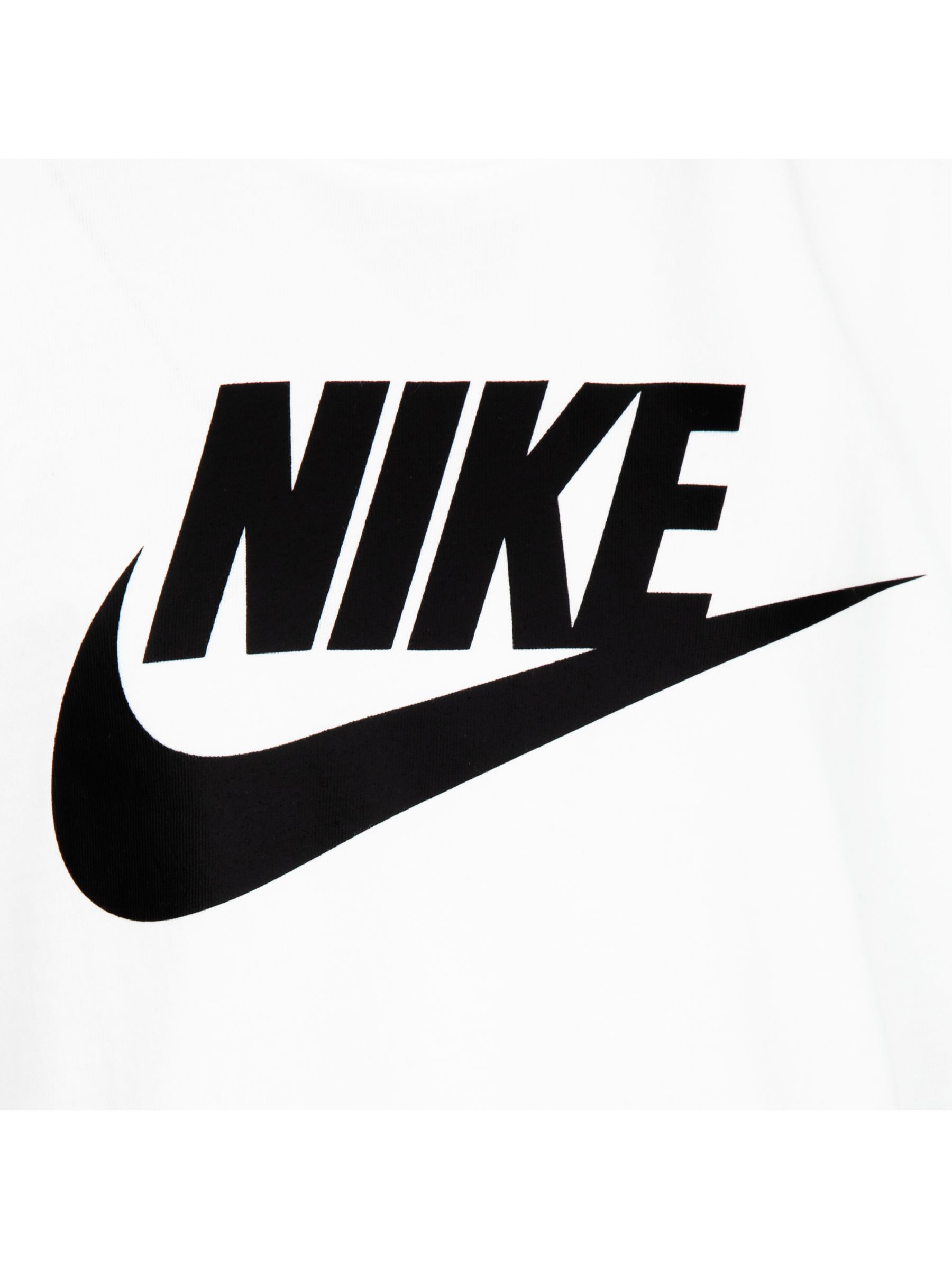 Nike Kids' Logo Short Sleeve T-Shirt, 001 White at John Lewis & Partners
